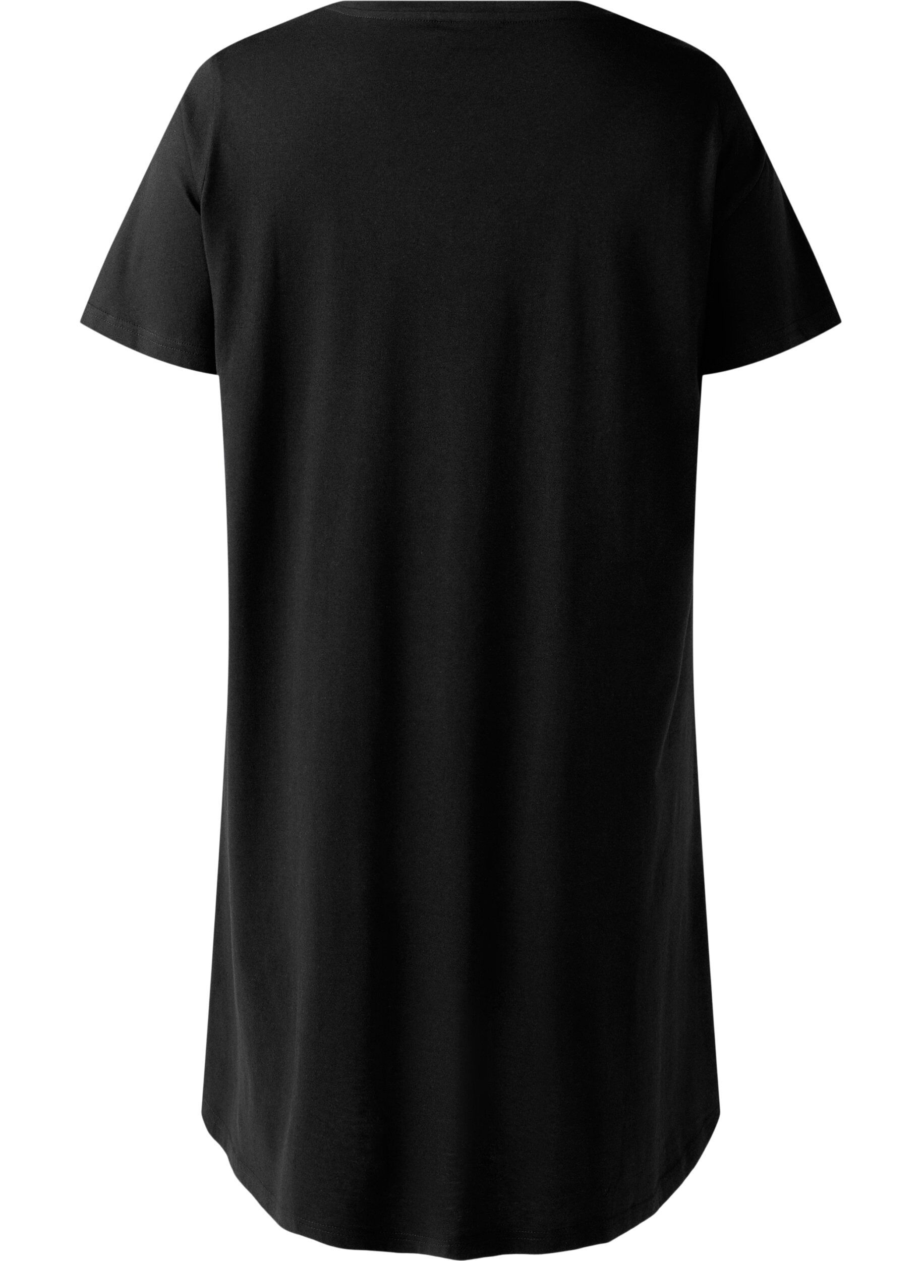 Zizzi Nachtjapon van biologisch katoen met V-hals, , Packshot image number 1