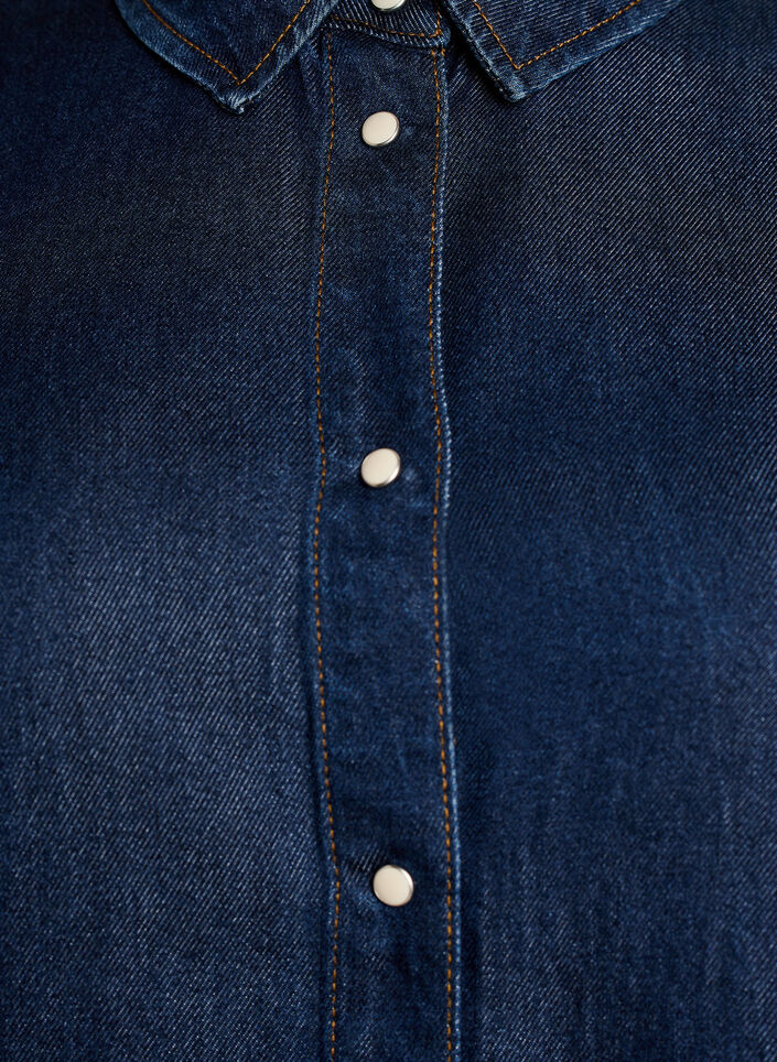 Denimlook lyocell shirt met korte mouwen, Blauw, Packshot image number 2