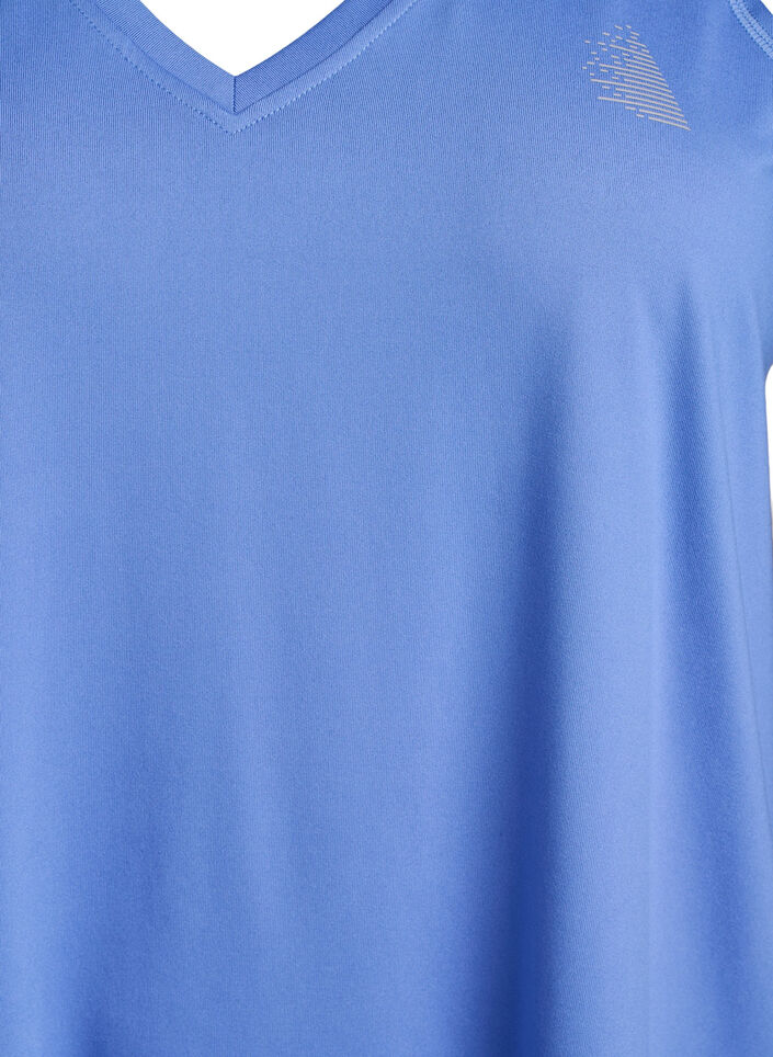 Sporttop met V-hals, Blauw, Packshot image number 2