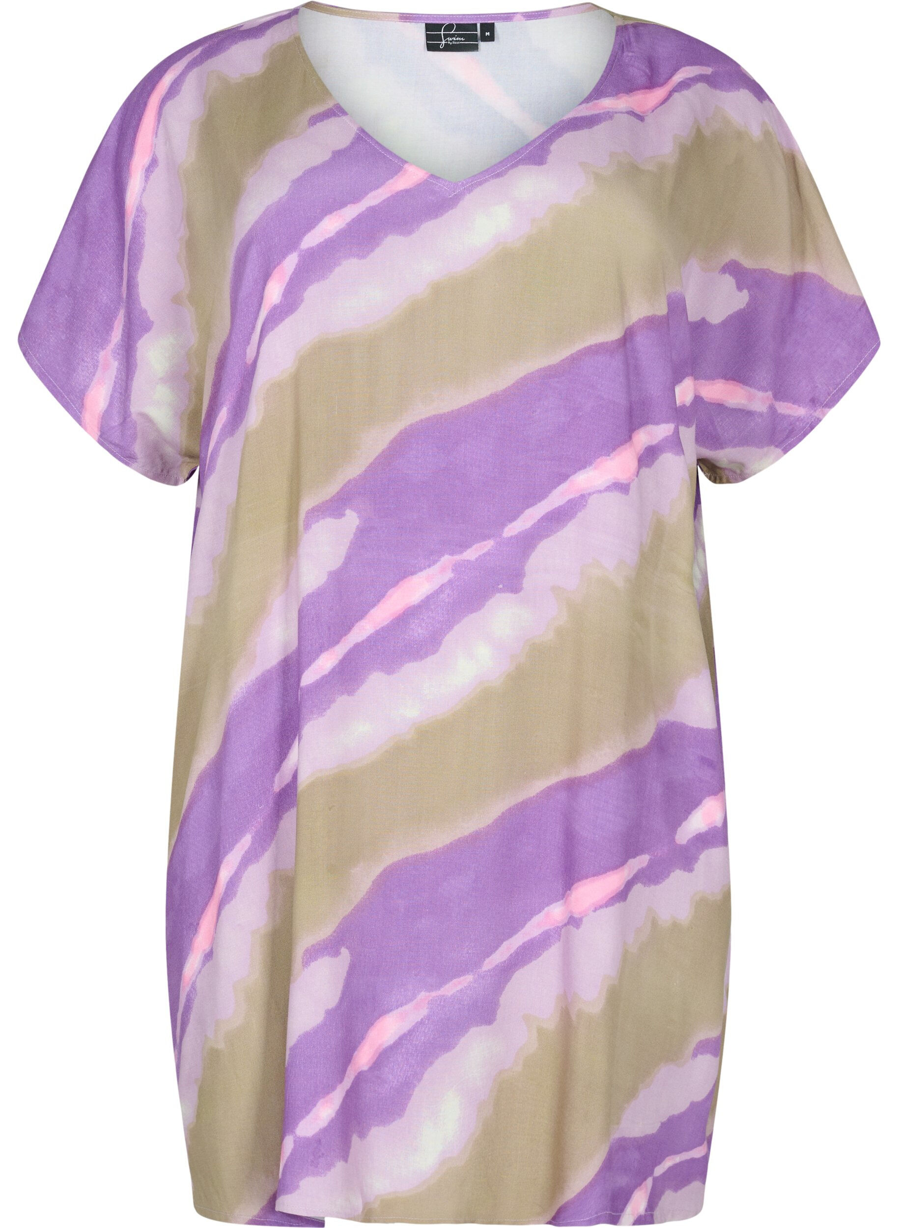 Zizzi Bedrukte strandjurk van viscose, Fantom Print, Packshot image number 0