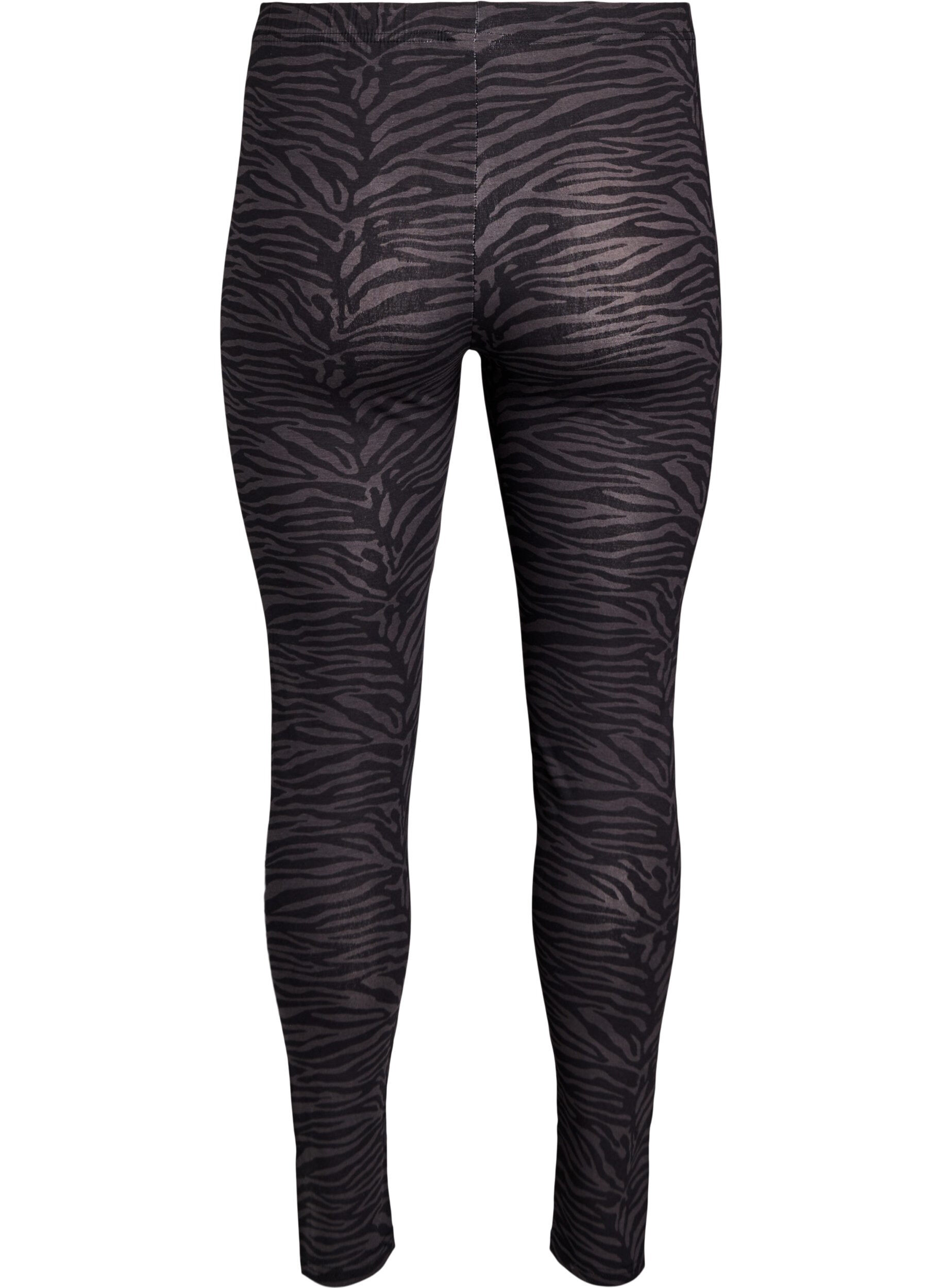 Zizzi Viscose leggings met print, Zwart, Packshot image number 1