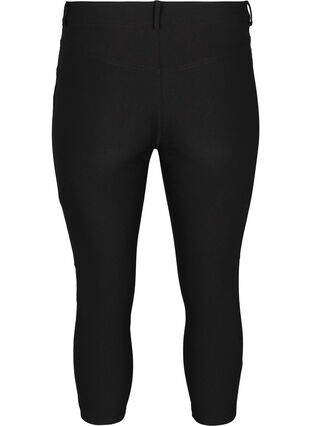 Nauwsluitende driekwart broek met rits, Black, Packshot image number 1
