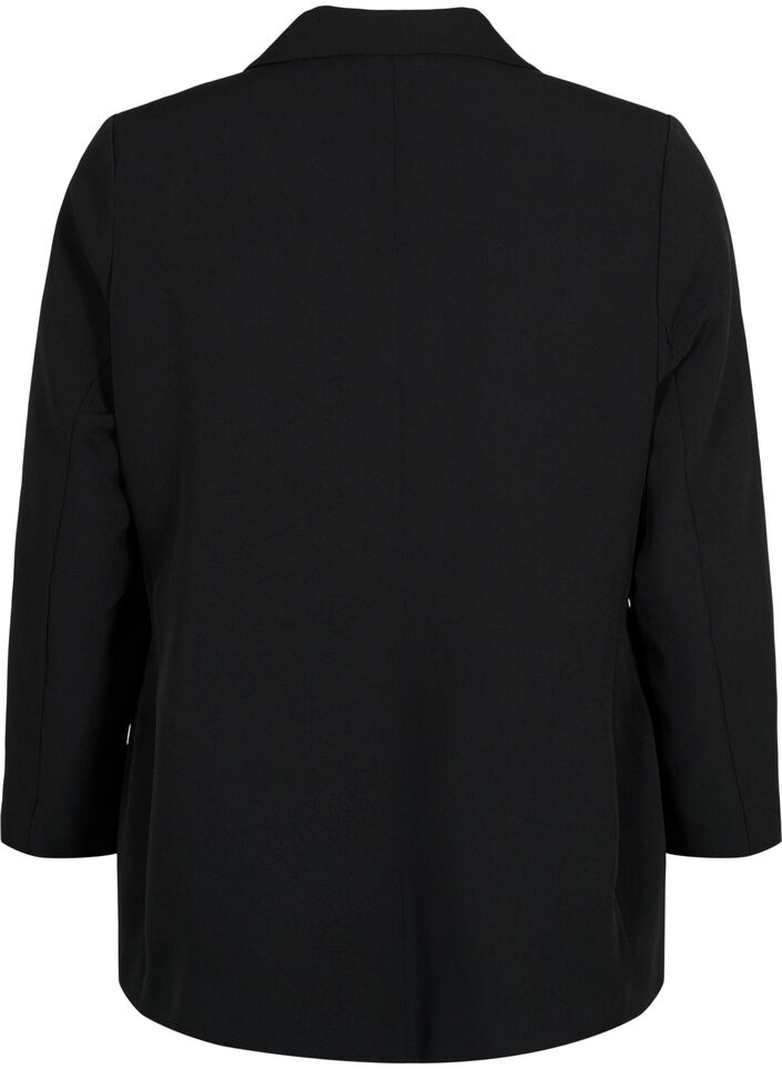 Klassieke blazer met knoopsluiting, Zwart, Packshot image number 1