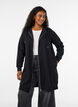 Lange hoodie met ritssluiting en zakken, Zwart, Model image number 0