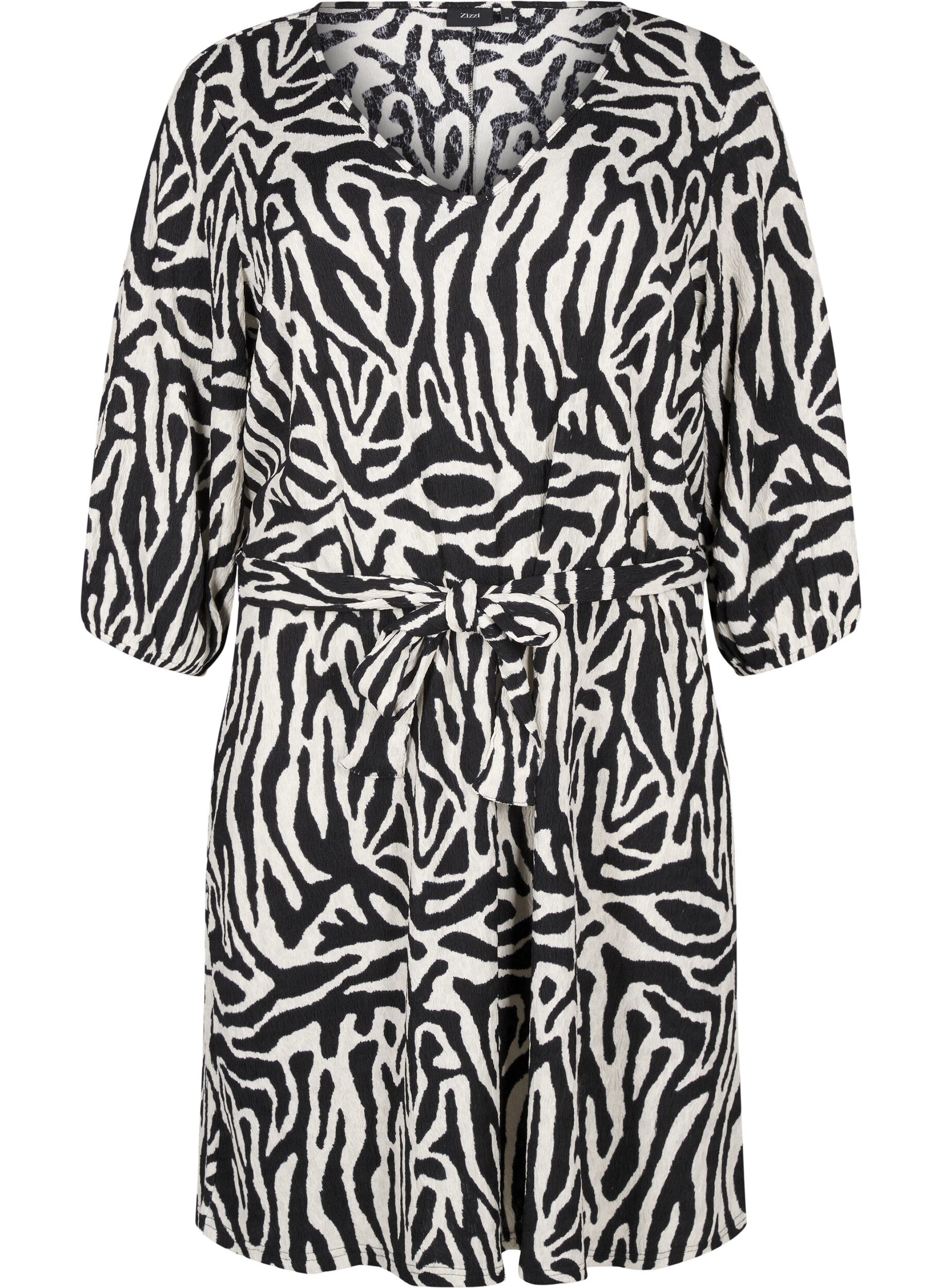 Jurk met 3/4 mouwen en zebraprint