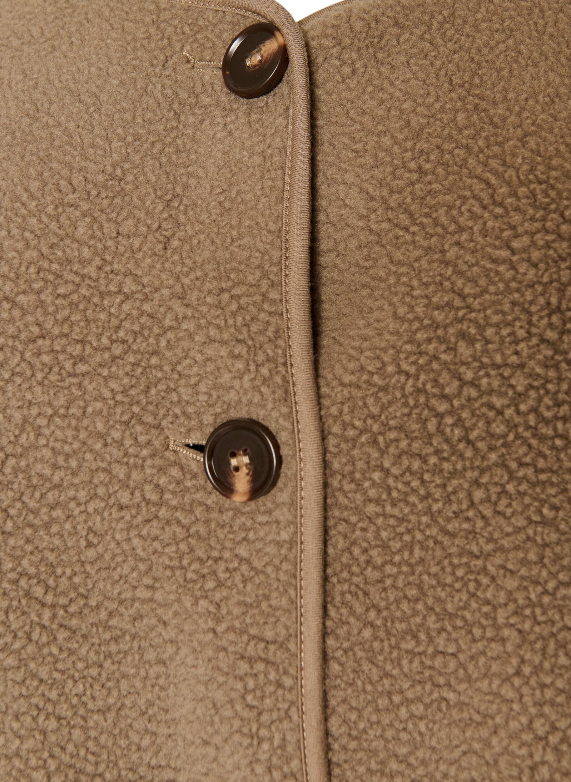 ZizziTeddyjack met een ronde hals en knopen, Bruin, Packshot image number 2