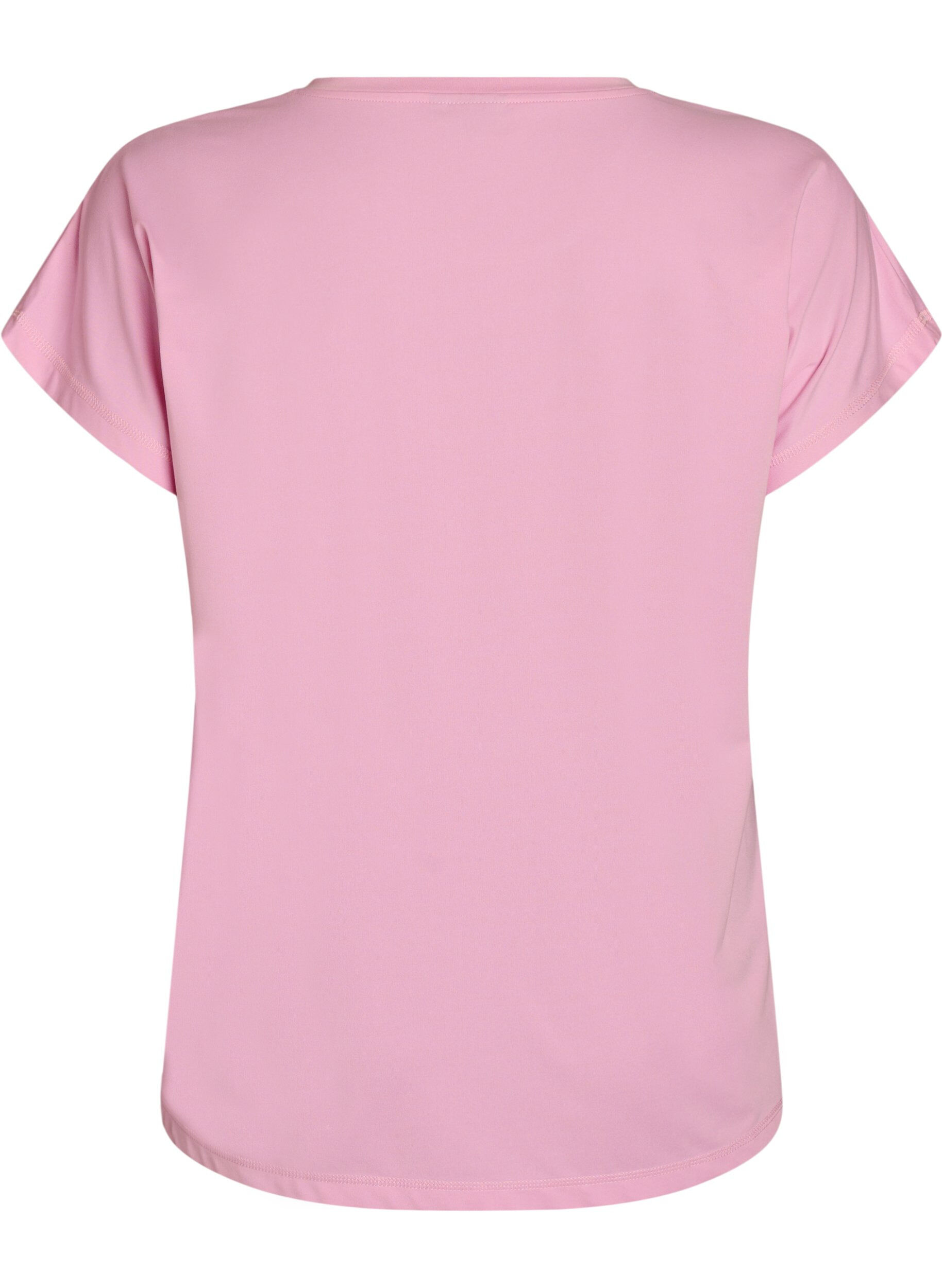 Zizzi Effen gekleurd trainingsshirt, Roze, Packshot image number 1