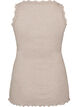 Geribde top met kanten afwerking, Beige, Packshot image number 1