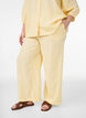 Wijde linnen en viscose broek, Geel, Model image number 2
