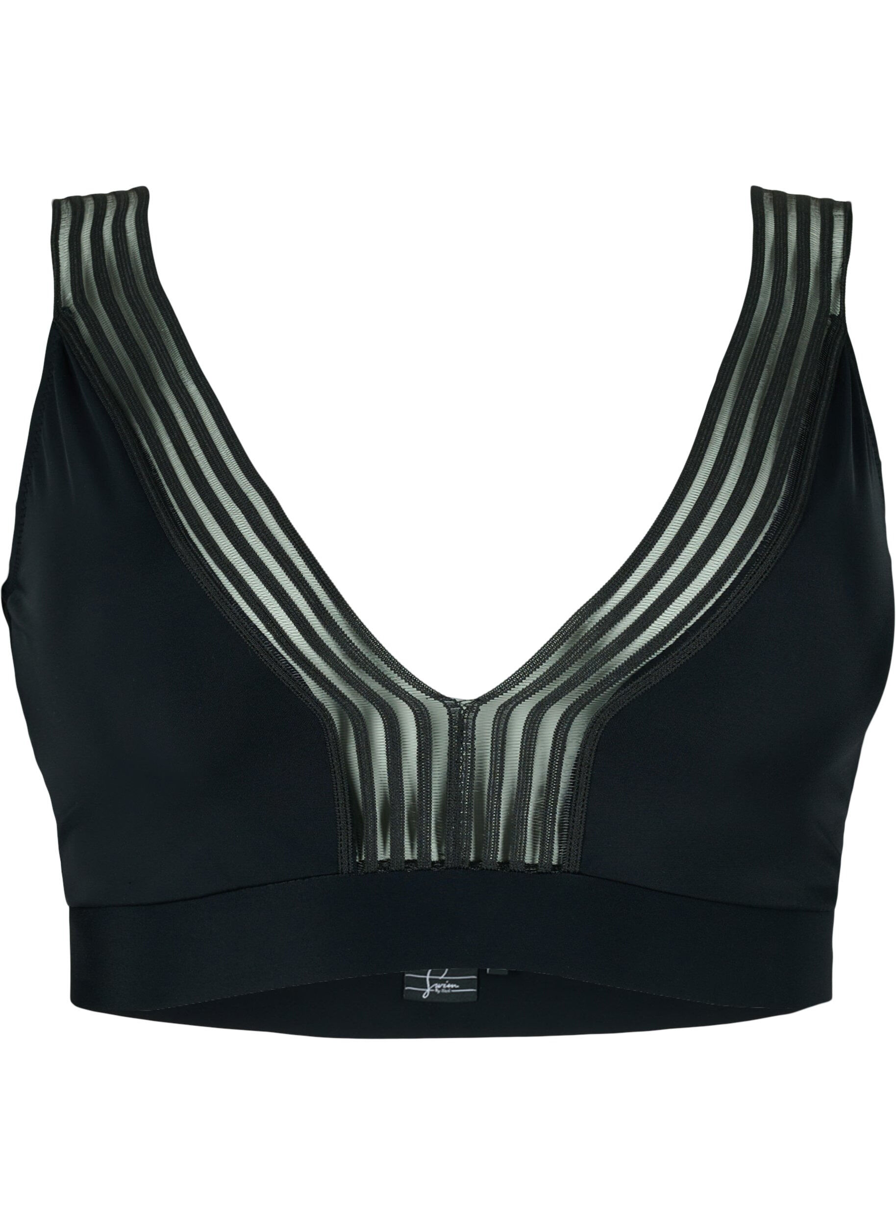 Zizzi Bikini top met mesh, Black, Packshot image number 0