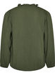 Blouse met V-hals en gehaakte sierband, Groen, Packshot image number 1