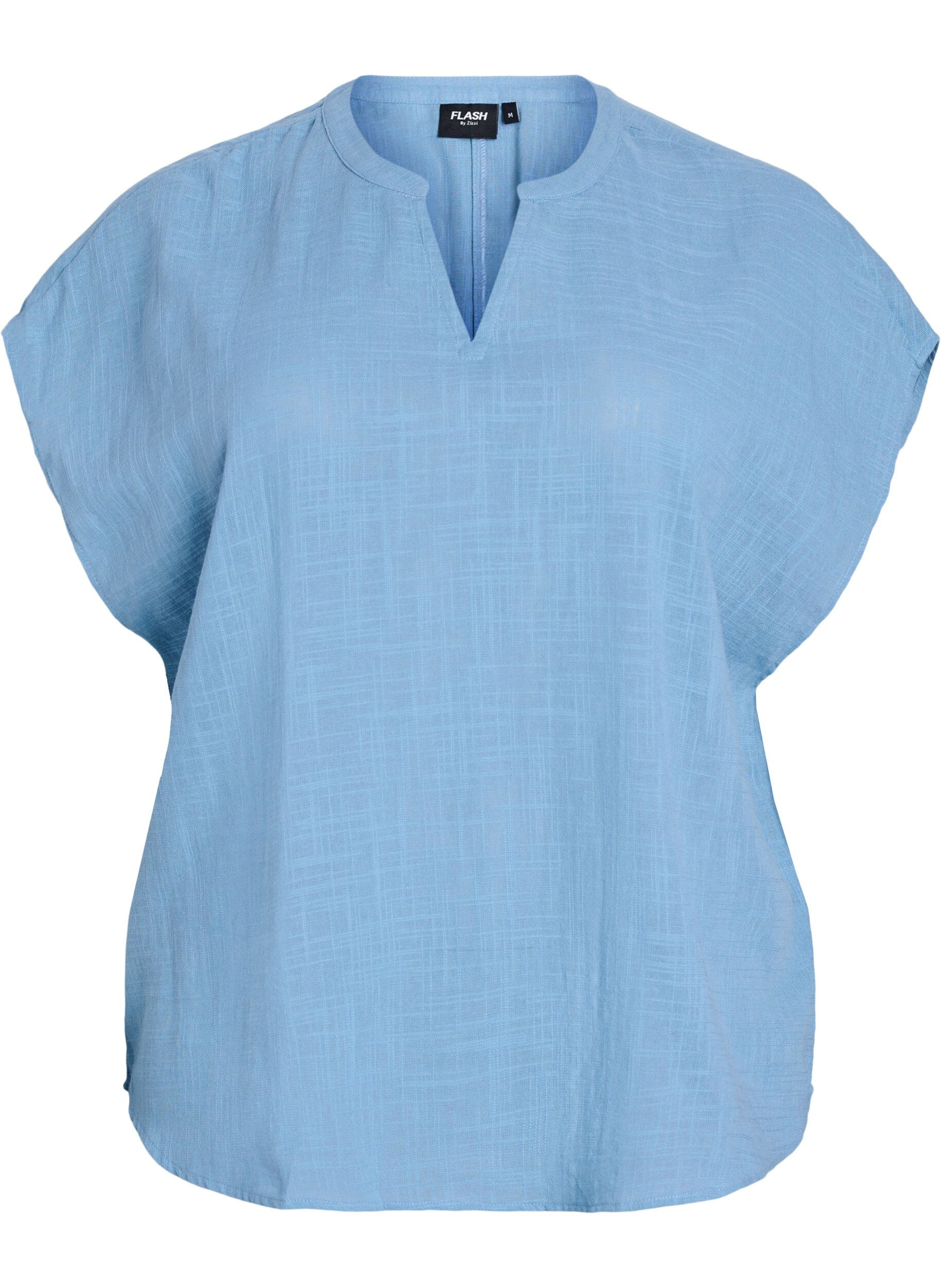 Zizzi FLASH - Losse blouse met kapmouwen, Blauw, Packshot image number 0