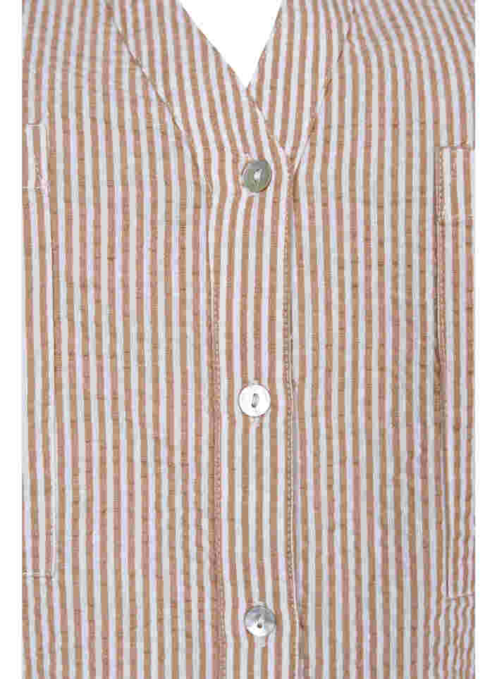 Gestreept katoenen overhemd met 3/4 mouwen, Natural Stripe, Packshot image number 2