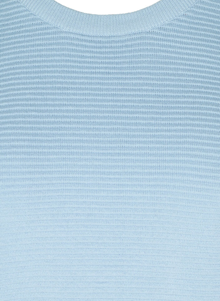 Gebreide blouse met lange mouwen van biologisch katoen, Chambray Blue, Packshot image number 2