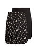 2-pack skaterrokken in viscose, Zwart, Packshot image number 0