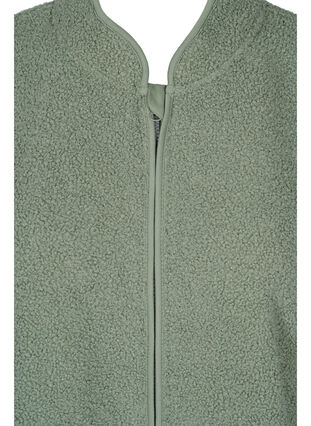 Korte teddy jas met zakken, Agave Green, Packshot image number 2
