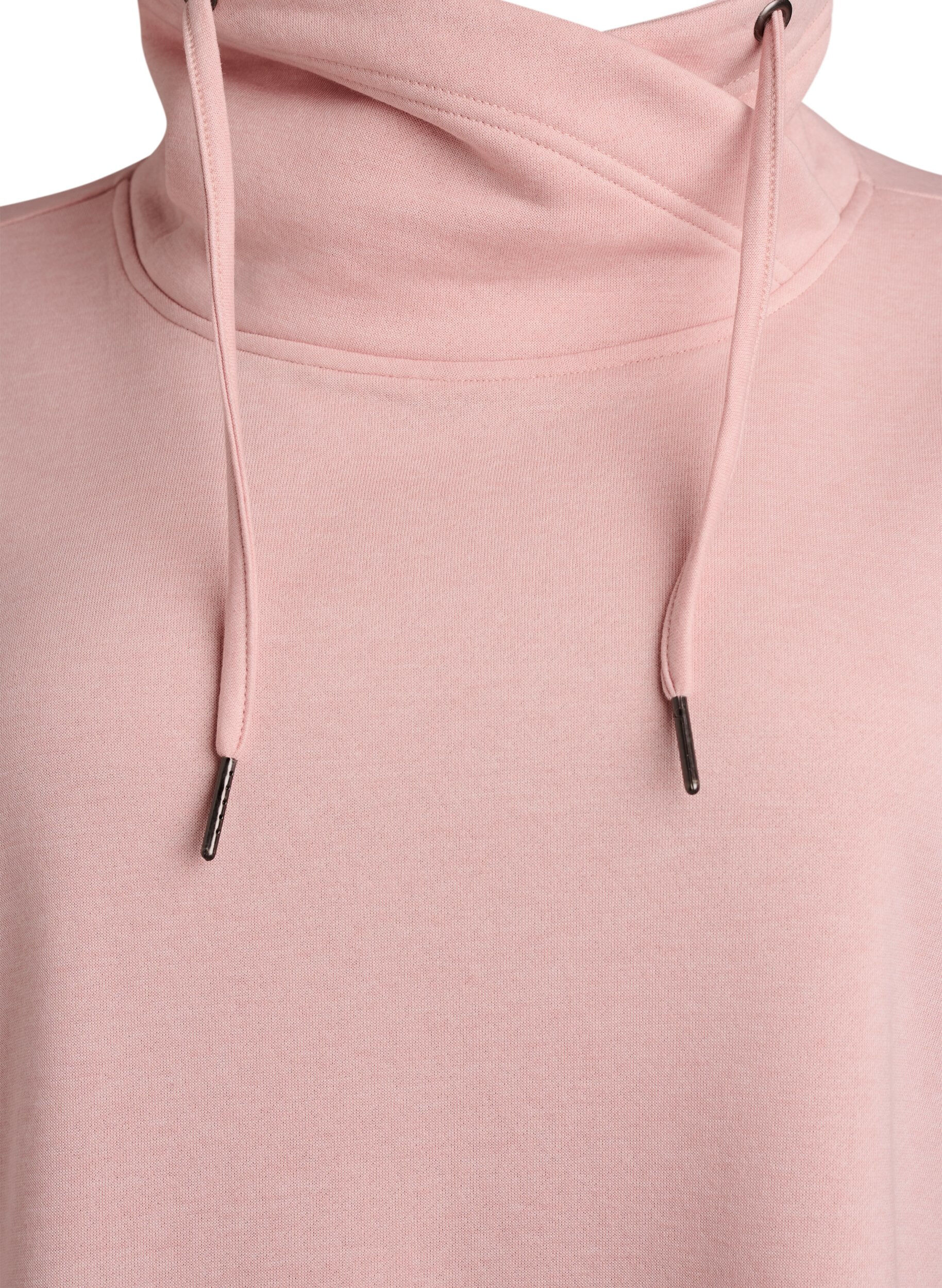 ZizziKort sweatshirt jurk met hoge kraag en zakken, Rood, Packshot image number 2