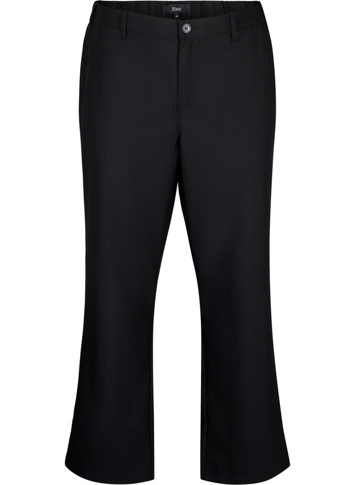 Rechte broek met hoge taille, Black, Packshot image number 0