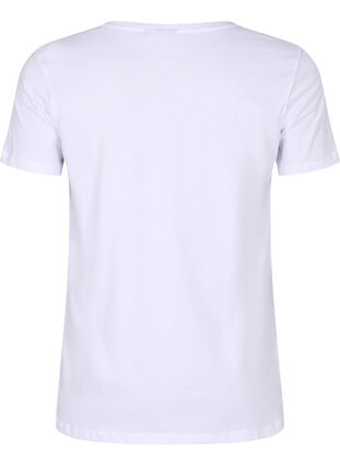 Katoenen sportshirt met print, White w. inhale logo, Packshot image number 1