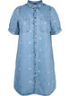 Denim jurk met geborduurde harten, Light blue denim, Packshot image number 0