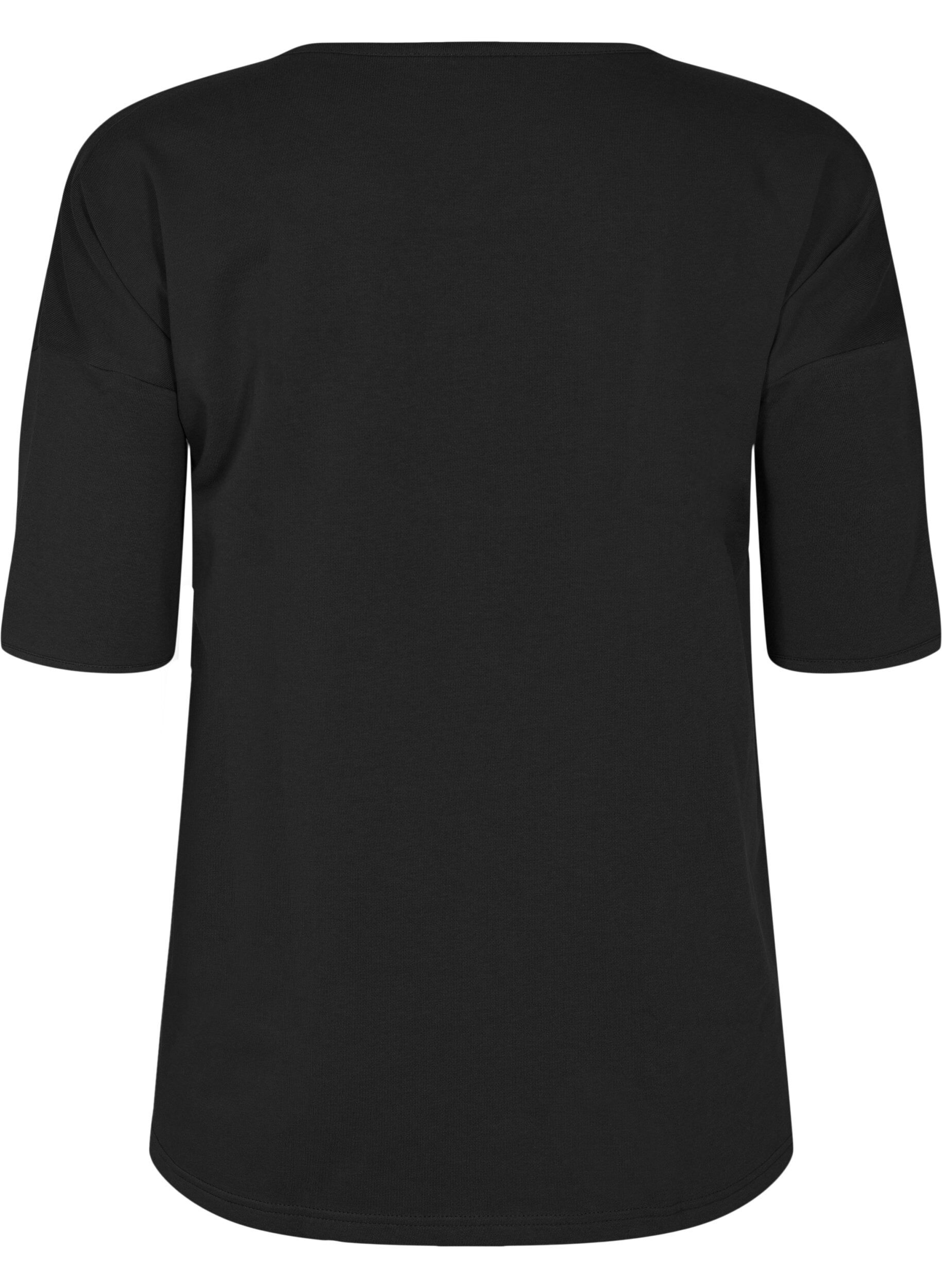 Zizzi Blouse met 1/2 mouwen, Black, Packshot image number 1