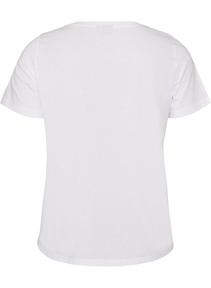 Katoenen T-shirt met print aan de voorkant, Wit, Packshot image number 1