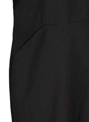 Effen etui-jurk met v-hals, Black, Packshot image number 3