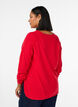 Fijngebreide blouse met V-hals en voorkantdetail, Rood, Model image number 2