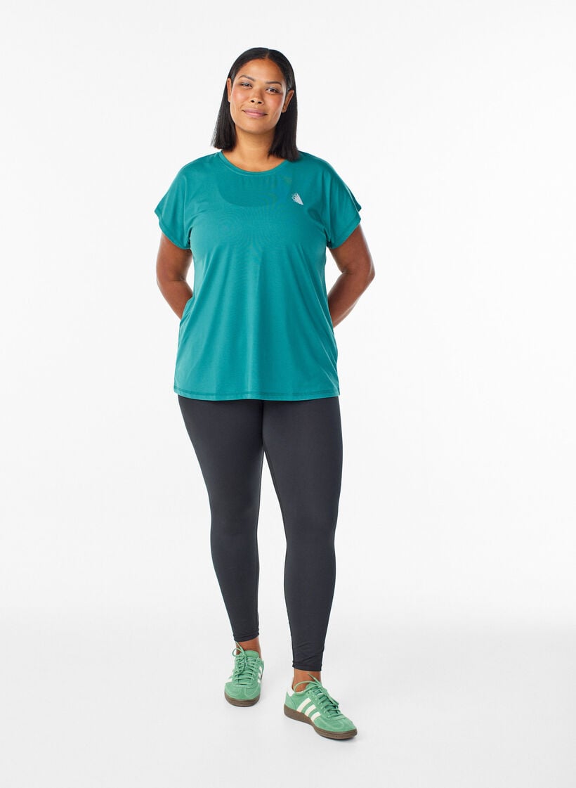 Effen gekleurd trainingsshirt, Blauw, Model image number 1