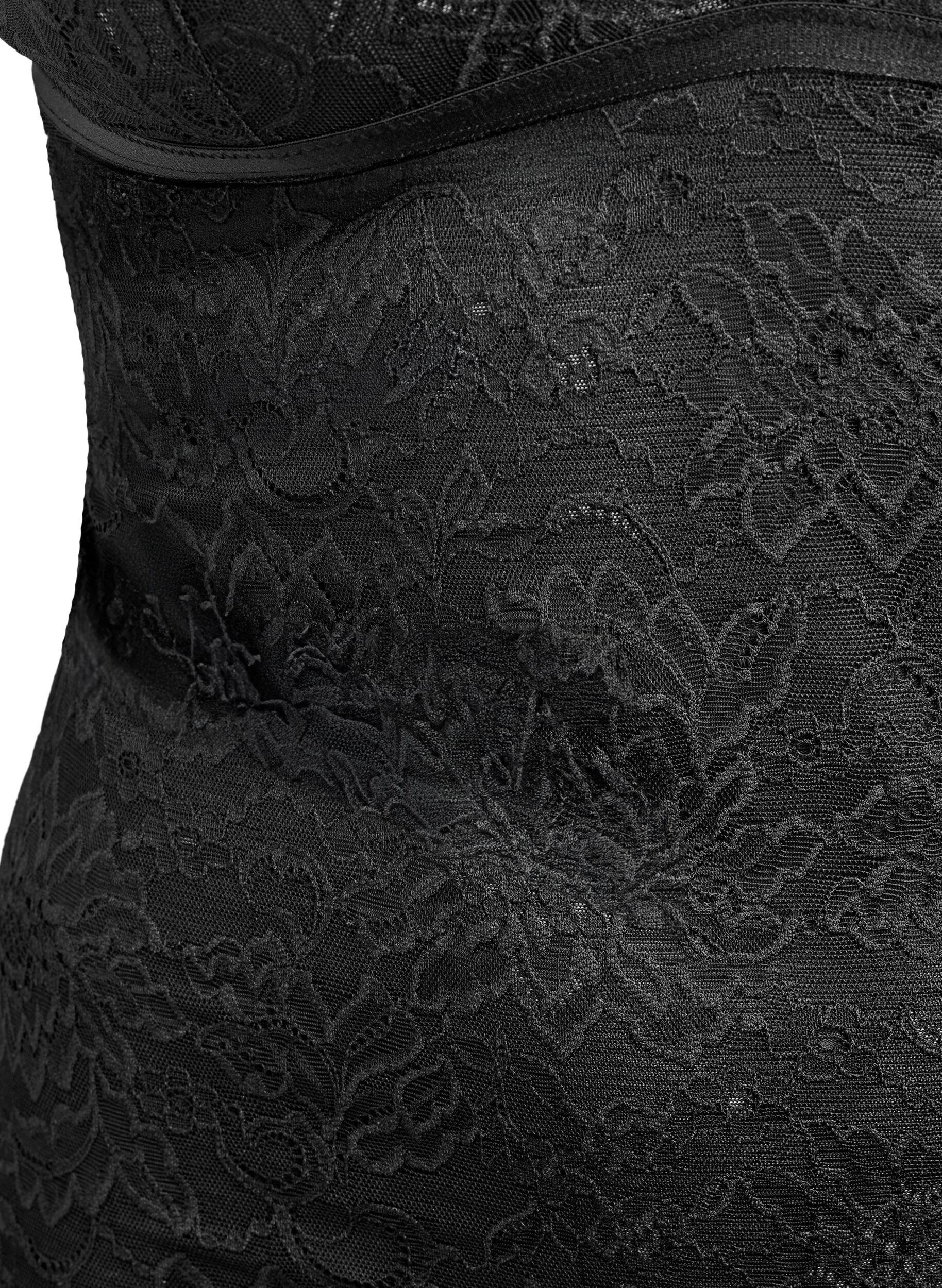 Zizzi Kanten bodystocking met shapewear-effect, Zwart, Packshot image number 2