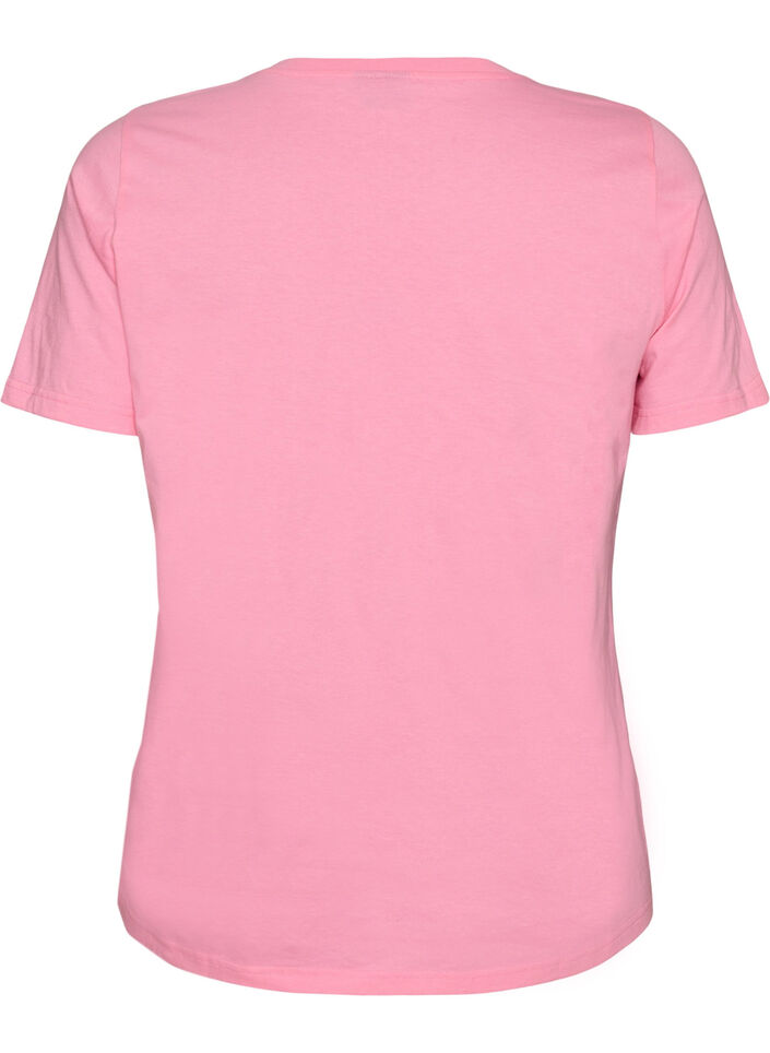 T-shirt van biologisch katoen met tomatenprint, Roze, Packshot