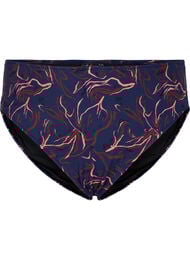 Bikinibroekje met hoge taille en hoog uitgesneden pijpjes, Zwart