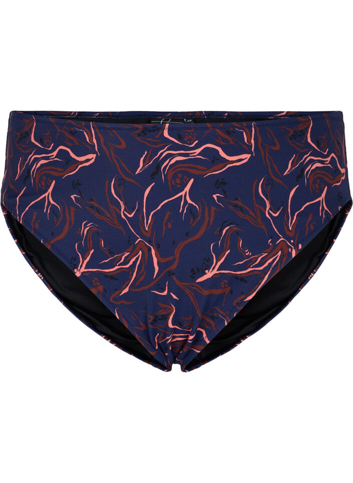 Bikinibroekje met hoge taille en hoog uitgesneden pijpjes, Zwart, Packshot image number 0