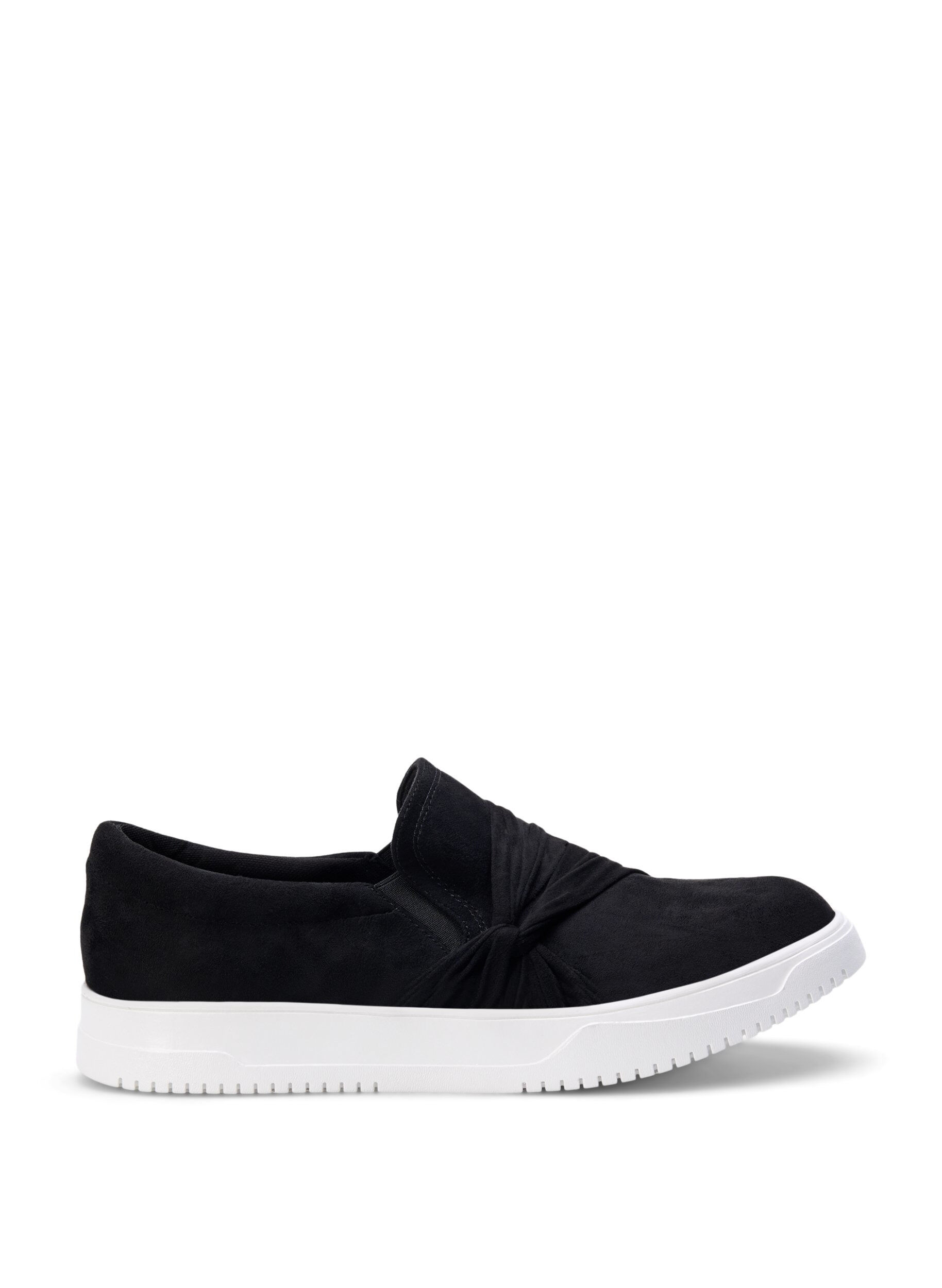Zizzi Brede slip-on-pasvorm met knoopdetail, Zwart, Packshot image number 0