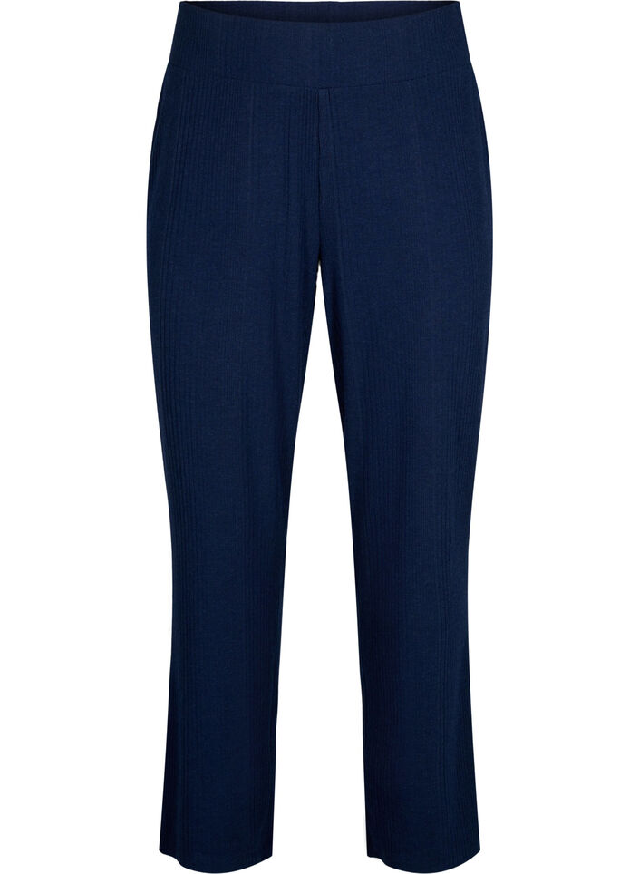 Comfortabele broek met gestreepte textuur, Night Sky Mel., Packshot image number 0