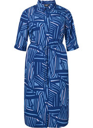 FLASH - Overhemdjurk met print, Medieval Blue AOP