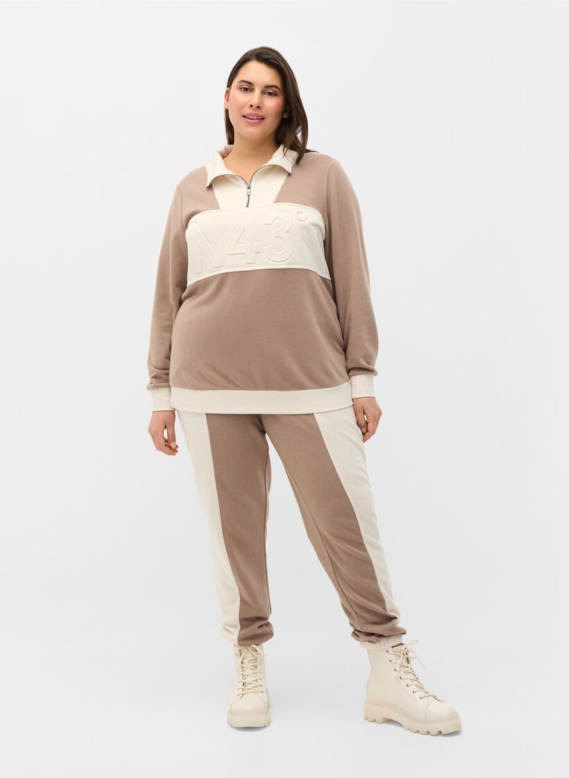 Sweatshirt met colorblock, Timber Wolf/Birch, Model image number 0