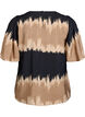 Blouse met wijde mouwen en grafische print, Zwart, Packshot image number 1