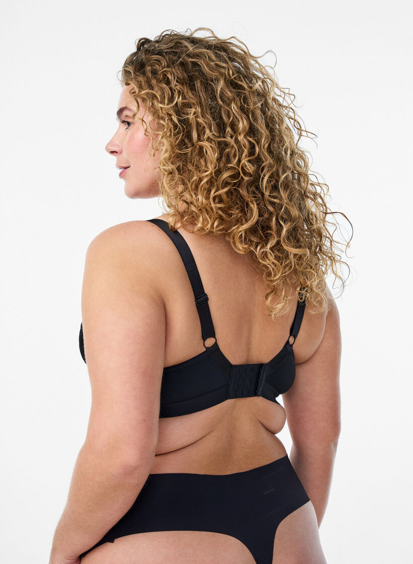 Beha zonder beugels met kant, Zwart, Model image number 2
