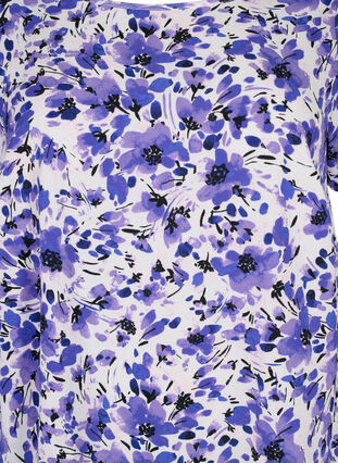 Jurk met print en korte mouwen, Purple Small Flower, Packshot image number 2