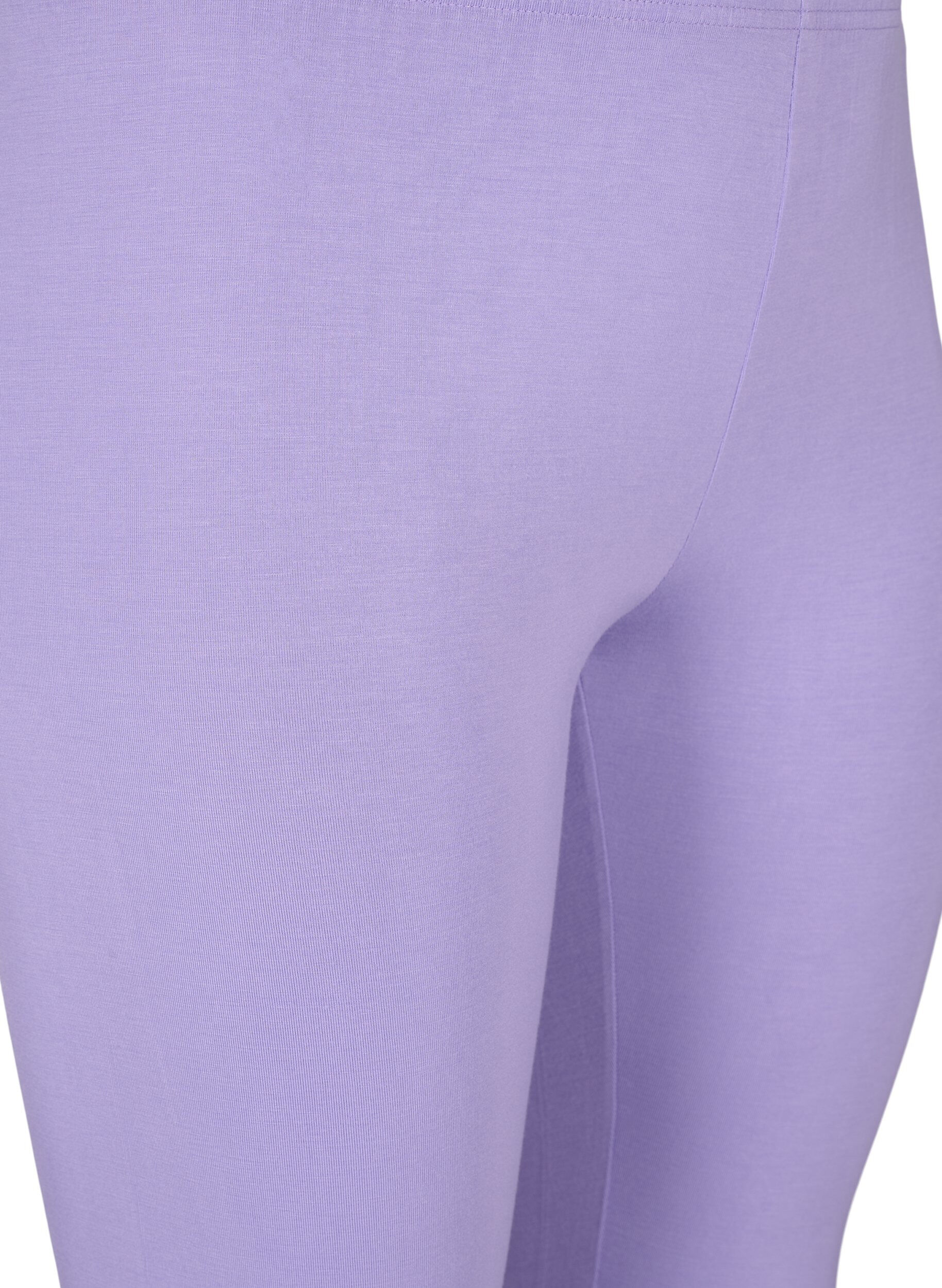 Zizzi Basic 3/4 legging in viscose, Paars, Packshot image number 2