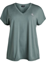 Losvallend sport T-shirt met V-hals, Groen