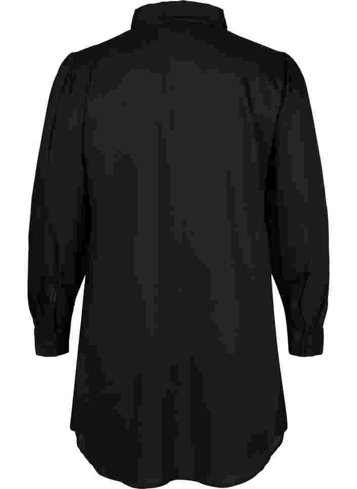 Lang shirt met parel details, Black, Packshot image number 1