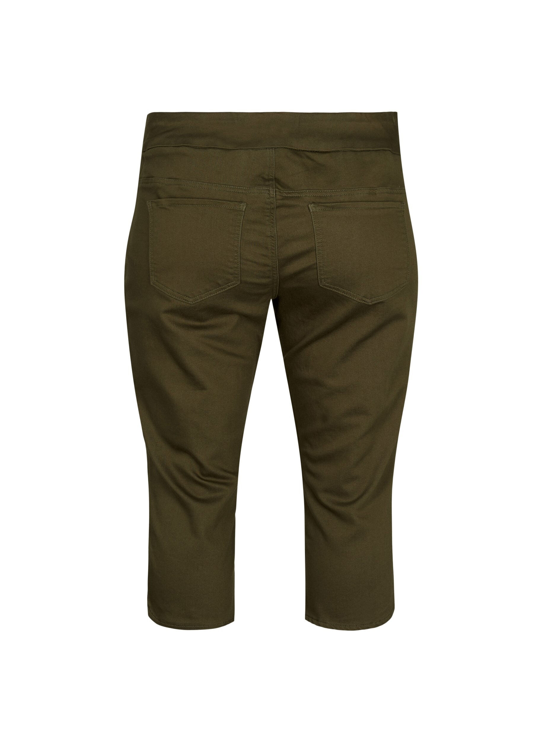 Zizzi Nauwsluitende driekwart broek in katoenmix, Ivy Green, Packshot image number 1