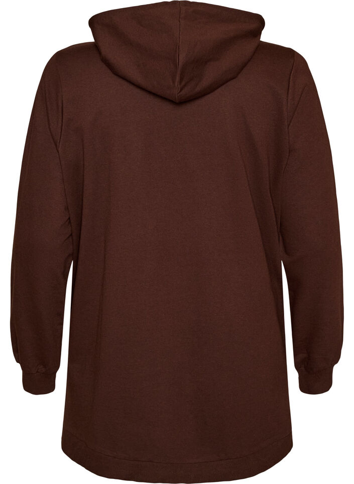 Hoodie met een terry tekstmotief, Bruin, Packshot image number 1