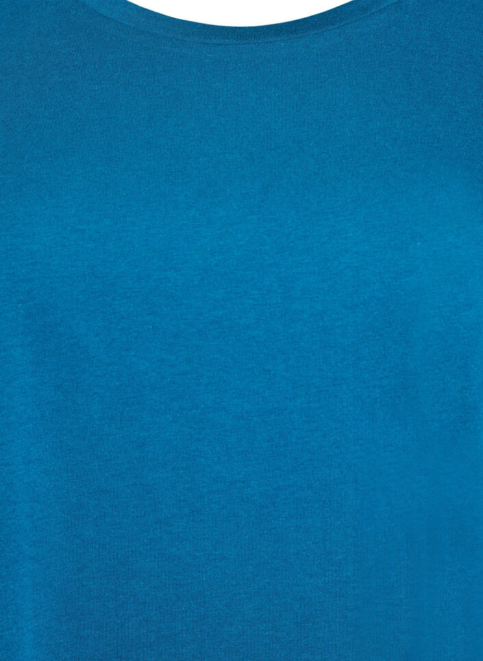 T-shirt met korte mouwen van katoenmix, Blauw, Packshot image number 2