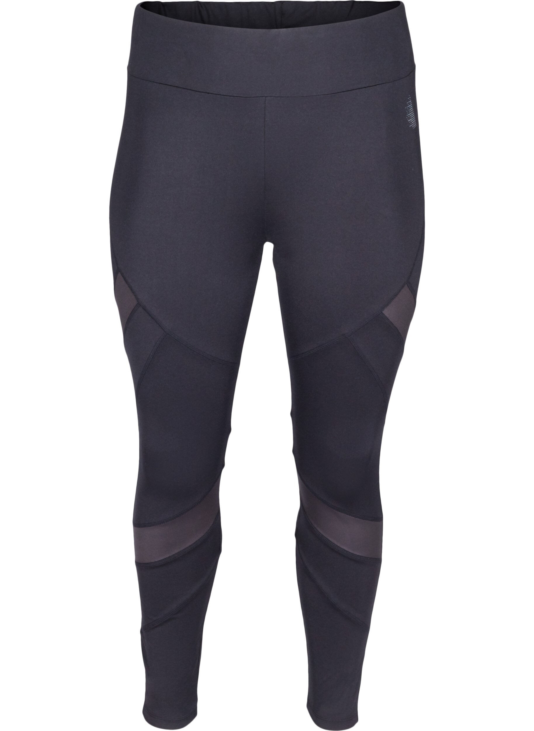 Zizzi Cropped sportlegging met mesh, Black, Packshot image number 0