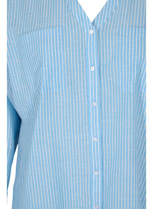Gestreepte blouse in 100% katoen, Lichen Blue Stripe , Packshot image number 2