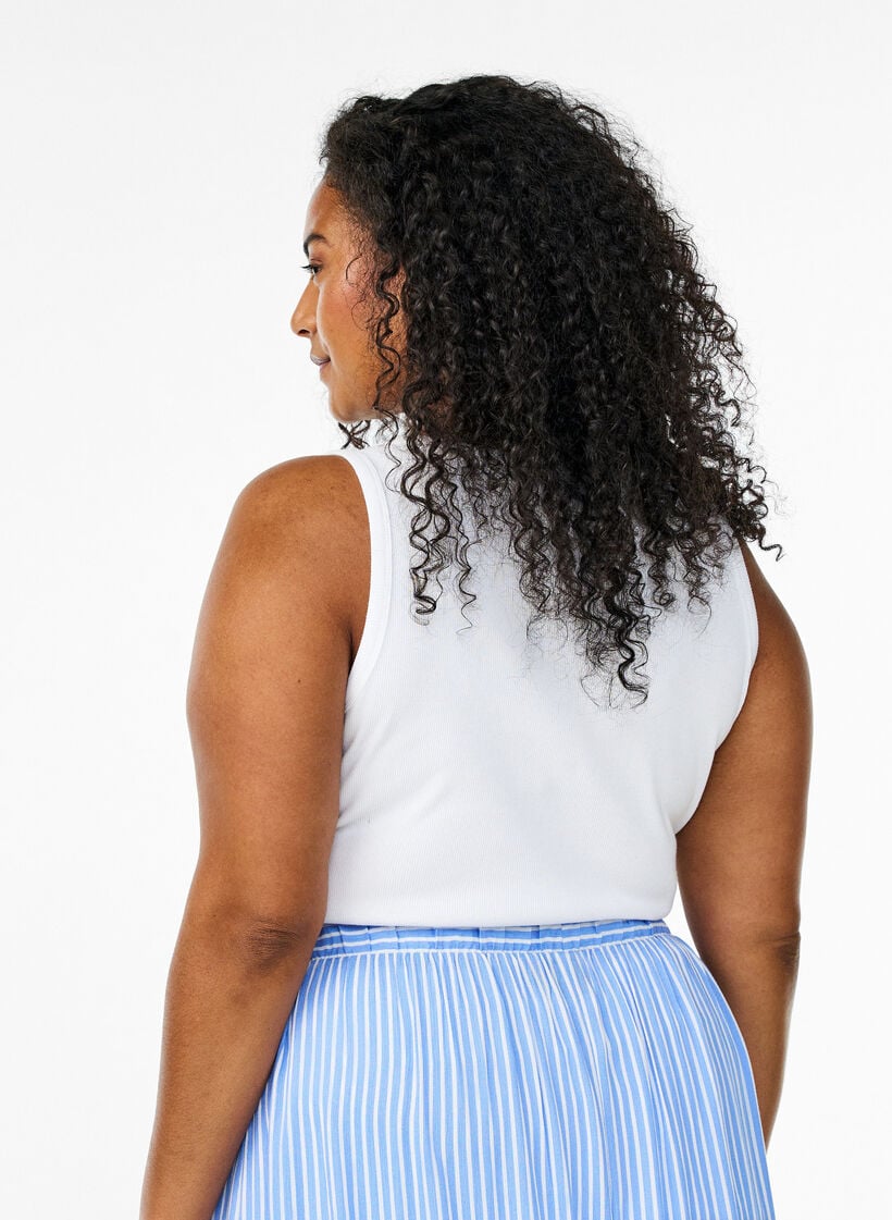 Nauwsluitende top met motief, Wit, Model image number 2
