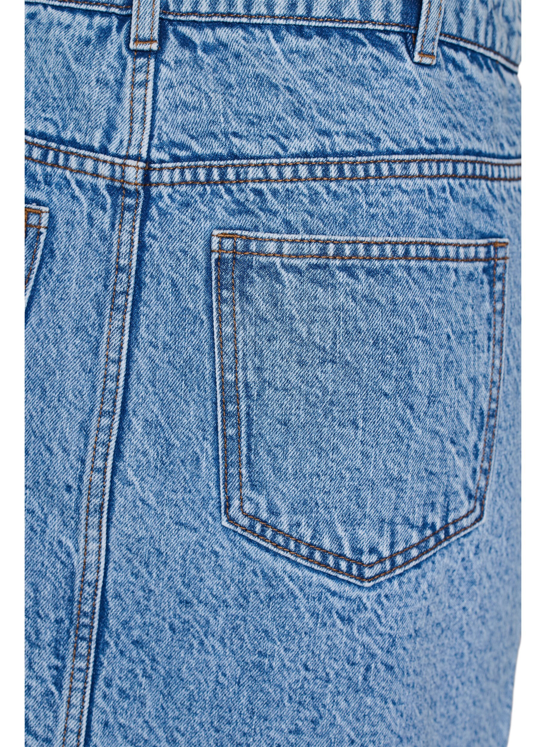 ZizziKorte denimrok met zakken, Blauw, Packshot image number 3